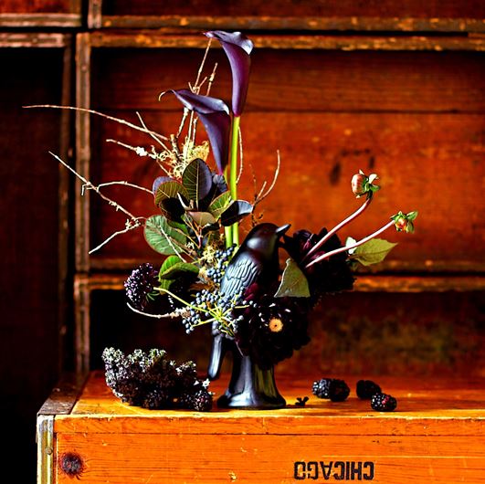 Bold Halloween florals spotlight the dark and moody color palette of the season.