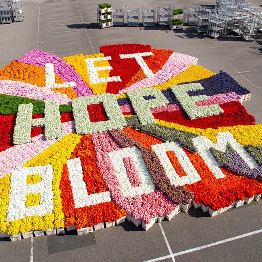 The “Let Hope Bloom” campaign spreads messages of hope amid the pandemic.