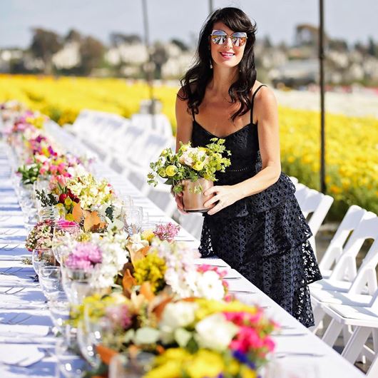 Outdoor gathering at The Flower Fields in San Diego.