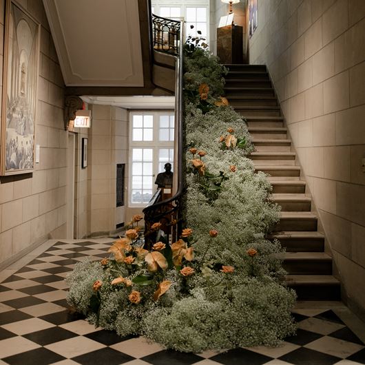 Ethereal floral installation for a wedding.