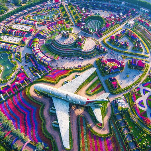 Aerial view of the Dubai Miracle Garden.