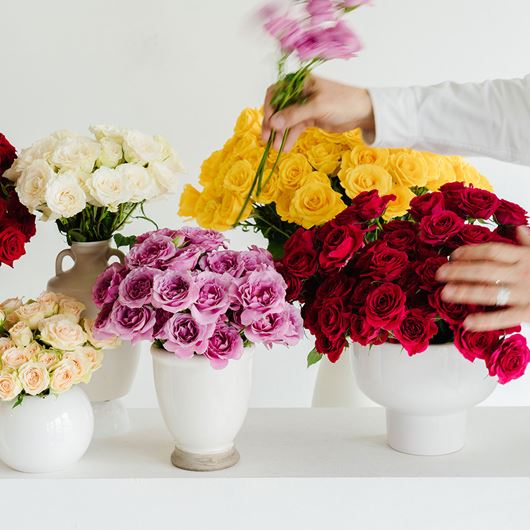 Assorted spray roses.