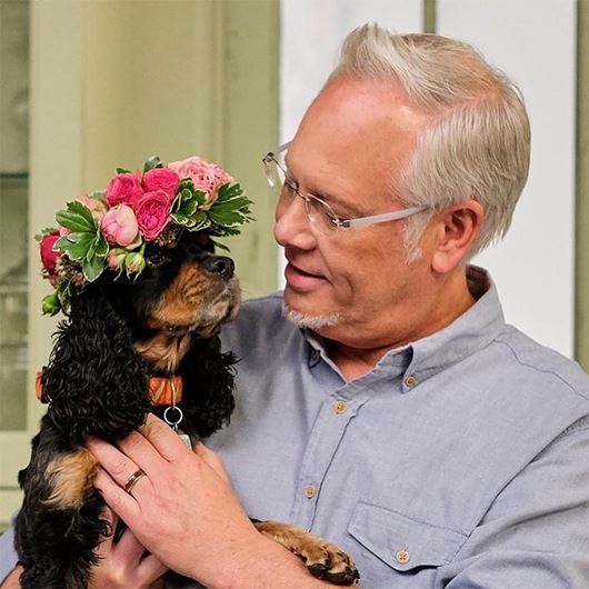 J Schwanke with his Cocker Spaniel, Ladybird.