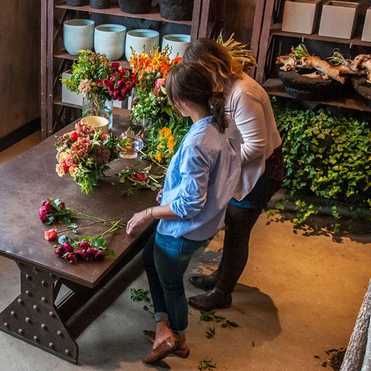 Flower arranging at Winston Flowers