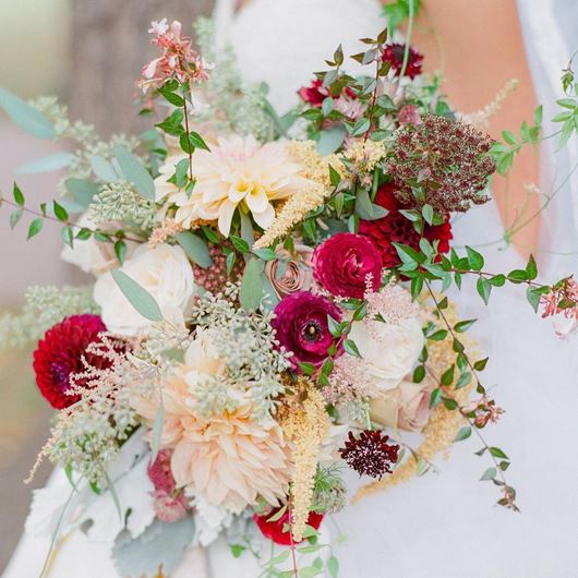 Bridal bouquet detail.