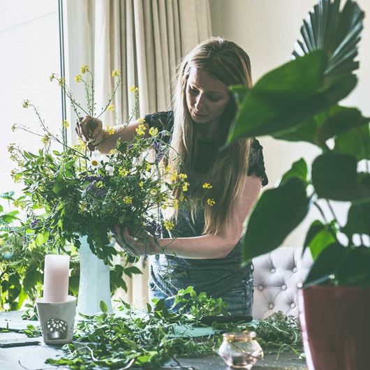 Floral designer at work.