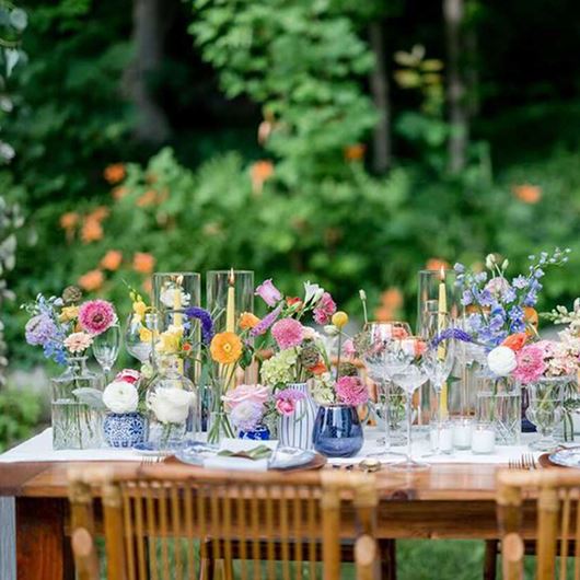 Garden-inspired tablescape for a summer wedding.